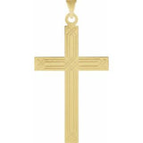 14K Yellow 18x12 mm Geometric Cross Pendant - Siddiqui Jewelers