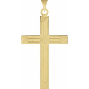 14KY 18x12 mm Geometric Cross Pendant - Siddiqui Jewelers