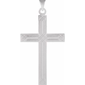 14KW 39x25 mm Geometric Cross Pendant - Siddiqui Jewelers