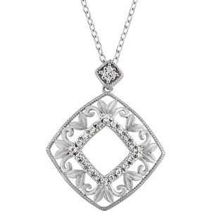 Sterling Silver 1/6 CTW Diamond 18" Necklace - Siddiqui Jewelers