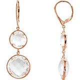 14K Rose Gold-Plated Sterling Silver Clear Quartz Earrings - Siddiqui Jewelers