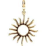 14K Yellow 28.75x17 mm Petite Sun Charm - Siddiqui Jewelers