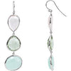 Rose Quartz, Green Quartz and Aqua Blue Chalcedony Earrings - Siddiqui Jewelers