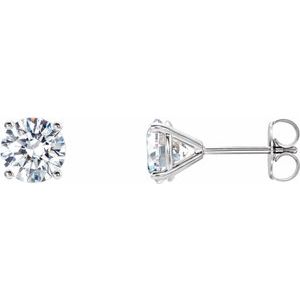 14K White 1 1/2 CTW Lab-Grown Diamond 4-Prong Stud Earrings Siddiqui Jewelers