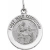 14K White 15 mm First Communion Medal - Siddiqui Jewelers