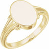 14K Yellow 13x9.65 mm Oval Signet Ring - Siddiqui Jewelers