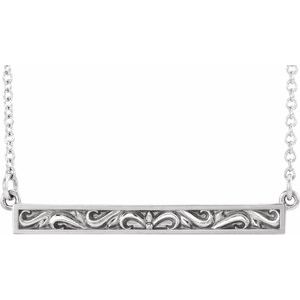 Platinum Sculptural-Inspired Bar 16-18" Necklace - Siddiqui Jewelers