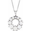 14K White Opal Halo-Style 18" Necklace - Siddiqui Jewelers