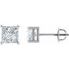 14K White 6.5x6.5 mm Square Forever One™ Created Moissanite Solitaire Earrings - Siddiqui Jewelers