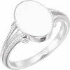 Sterling Silver 13x9.65 mm Oval Signet Ring - Siddiqui Jewelers