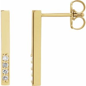 14K Yellow .07 CTW Diamond Geometric Dangle Earrings - Siddiqui Jewelers