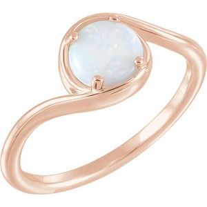 14K Rose Opal Bypass Ring - Siddiqui Jewelers