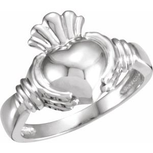 Sterling Silver Claddagh Ring Size 7-Siddiqui Jewelers