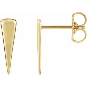 14K Yellow 12x3.27 mm Triangle Earrings - Siddiqui Jewelers