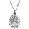 Sterling Silver 13x11 mm Miraculous Medal 18" Necklace - Siddiqui Jewelers