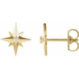14K Yellow .03 CTW Diamond Star Earrings - Siddiqui Jewelers