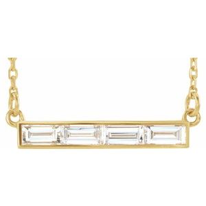 14K Yellow 1/2 CTW Diamond Bar Necklace - Siddiqui Jewelers