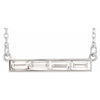 14K White 1/2 CTW Diamond Bar 17" Necklace - Siddiqui Jewelers