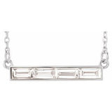 14K White 1/2 CTW Diamond Bar 17" Necklace - Siddiqui Jewelers