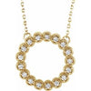 14K Yellow 1/4 CTW Diamond Circle 16-18"  Necklace - Siddiqui Jewelers