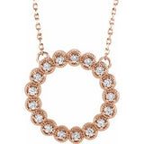 14K Rose 1/4 CTW Diamond Circle 16-18" Necklace - Siddiqui Jewelers