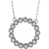 14K White 1/4 CTW Diamond Circle 16-18" Necklace - Siddiqui Jewelers