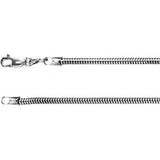 Sterling Silver 2.5 mm Round Snake 7" Chain - Siddiqui Jewelers