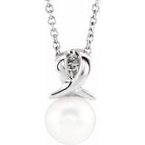 Sterling Silver Freshwater Cultured Pearl Bypass 16-18" Necklace - Siddiqui Jewelers