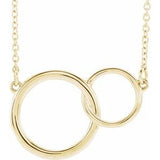 14K Yellow 20x14 mm Interlocking Circle 16-18" Necklace-Siddiqui Jewelers