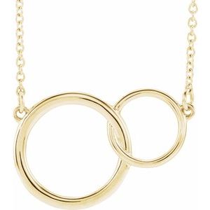 14K Yellow 20x14 mm Interlocking Circle 16-18" Necklace-Siddiqui Jewelers