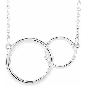 Sterling Silver 20x14 mm Interlocking Circle 16-18" Necklace-Siddiqui Jewelers