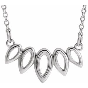 Sterling Silver Leaf 16-18" Necklace - Siddiqui Jewelers