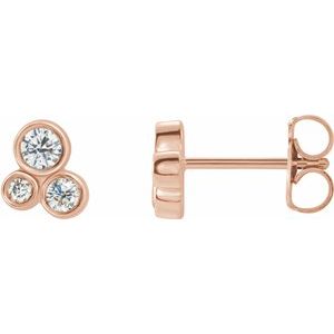 14K Rose 1/5 CTW Diamond Geometric Cluster Earrings - Siddiqui Jewelers