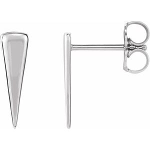 Sterling Silver 12x3.27 mm Triangle Earrings - Siddiqui Jewelers