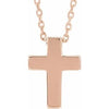 14K Rose Petite Cross 16-18" Necklace - Siddiqui Jewelers