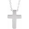 Platinum Petite Cross 16-18" Necklace - Siddiqui Jewelers