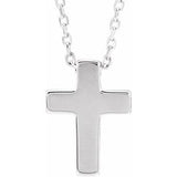 Sterling Silver Petite Cross 16-18" Necklace - Siddiqui Jewelers
