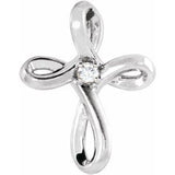 Platinum .015 CTW Diamond Cross Pendant - Siddiqui Jewelers