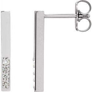 14K White .07 CTW Diamond Geometric Dangle Earrings - Siddiqui Jewelers