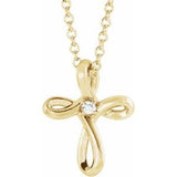 14K Yellow .015 CTW Diamond Cross 16-18" Necklace - Siddiqui Jewelers