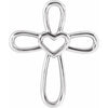 Sterling Silver Cross with Heart Pendant - Siddiqui Jewelers