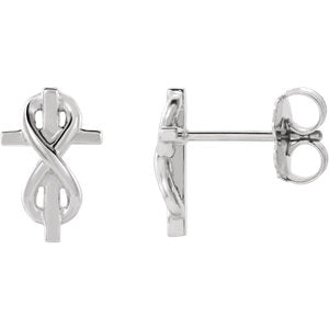 Sterling Silver Infinity-Inspired Cross Earrings - Siddiqui Jewelers