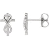 14K White Infinity-Inspired Cross Earrings - Siddiqui Jewelers