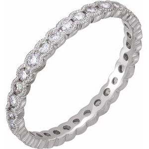 Platinum 5/8 CTW Diamond Eternity Band Size 6.5 - Siddiqui Jewelers