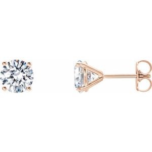 14K Rose 1/2 CTW Lab-Grown Diamond 4-Prong Stud Earrings Siddiqui Jewelers