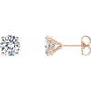 14K Rose 1 CTW Lab-Grown Diamond 4-Prong Stud Earrings Siddiqui Jewelers