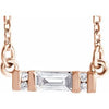 14K Rose 1/10 CTW Diamond Bar 16-18" Necklace - Siddiqui Jewelers