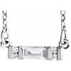 14K White 1/10 CTW Diamond Bar 16-18" Necklace - Siddiqui Jewelers