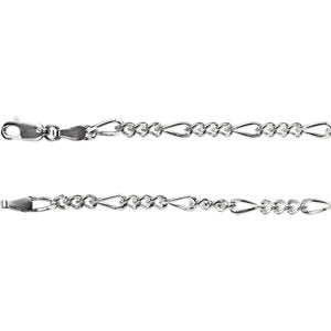 Sterling Silver 3.5 mm Figaro 7" Chain - Siddiqui Jewelers