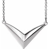 Sterling Silver "V" 16-18" Necklace - Siddiqui Jewelers